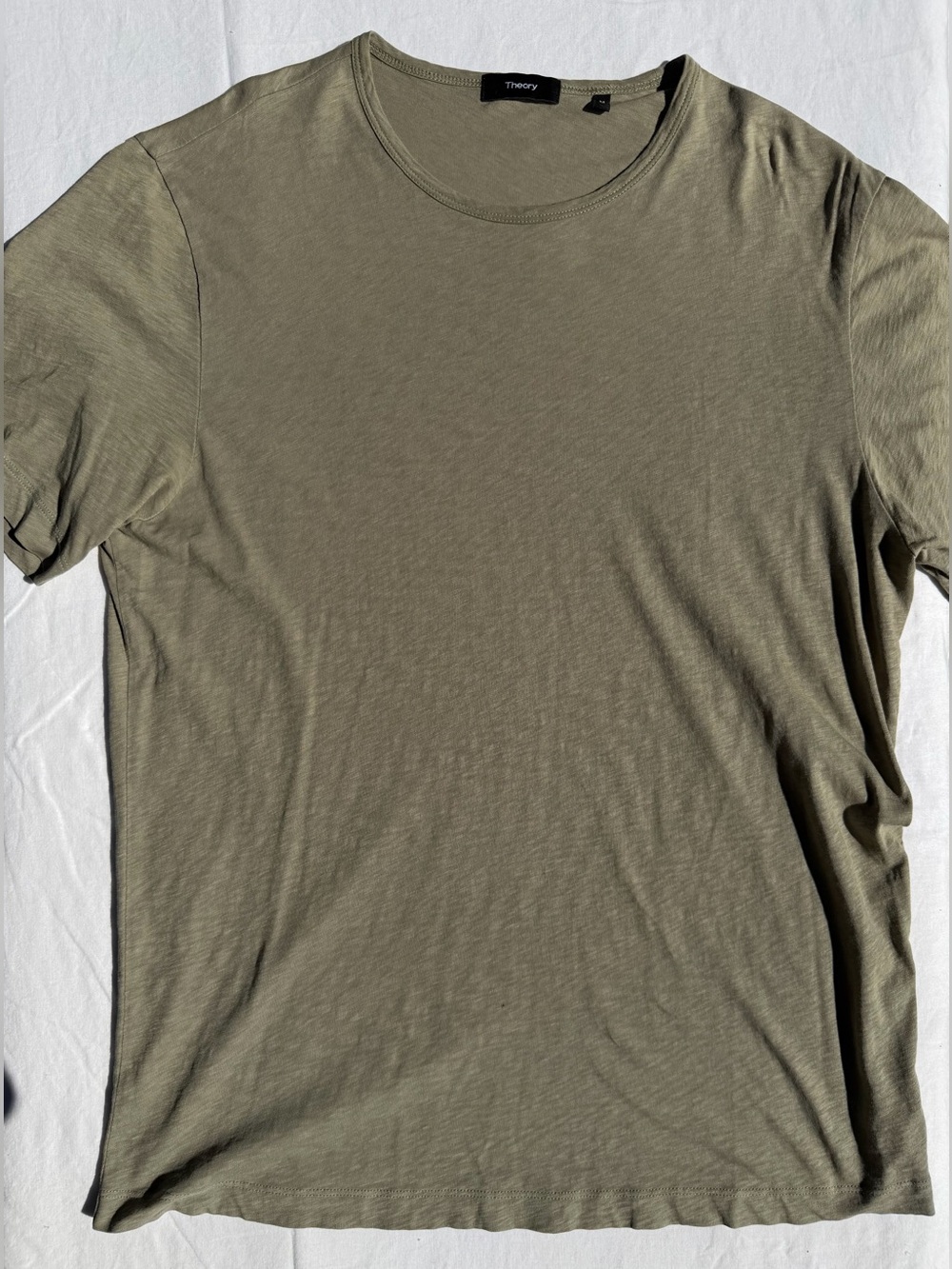 Theory Men's Short Sleeve Crew Neck T-Shirt in Olive Green